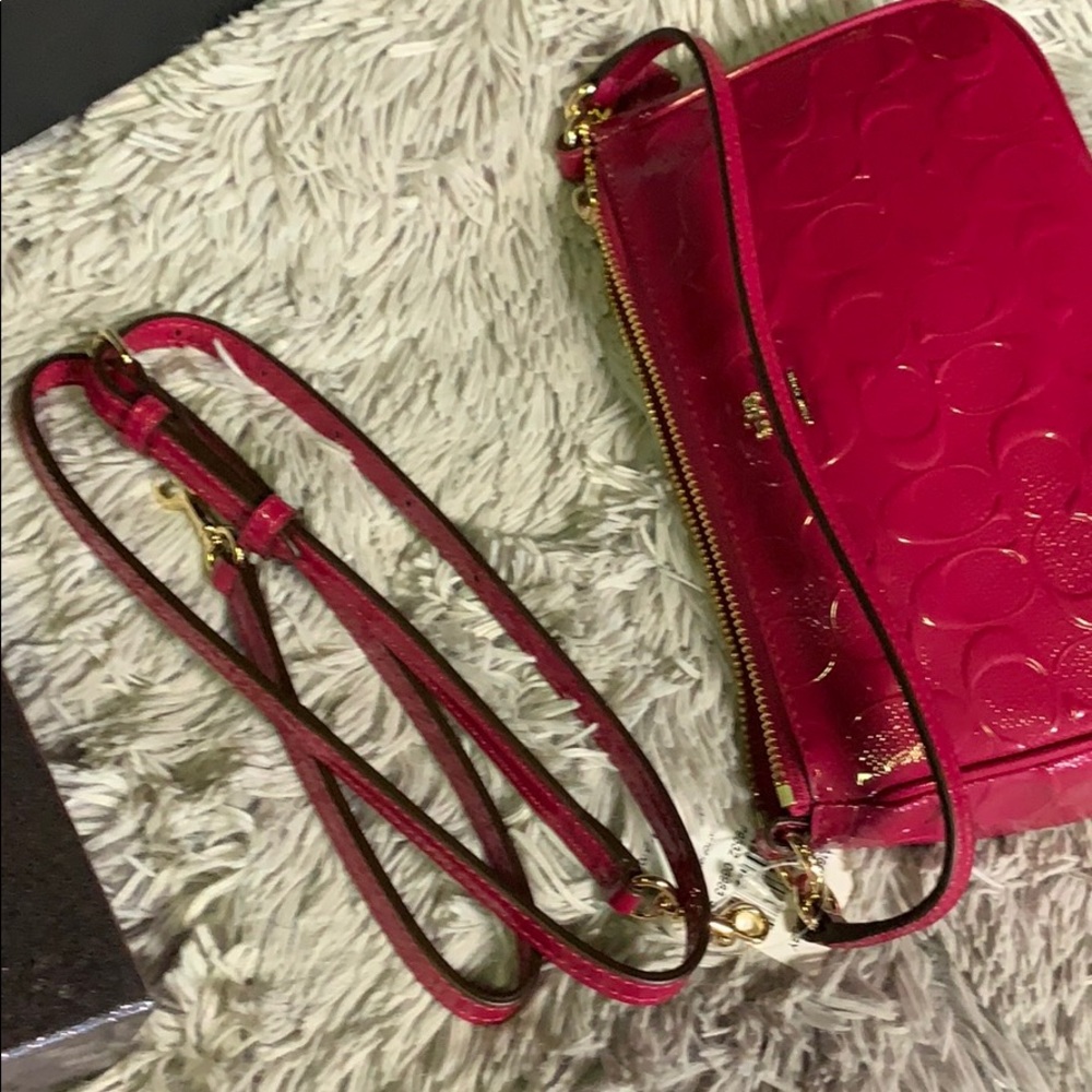 NWT Cranberry Coach crossbody. - Picture 2 of 11